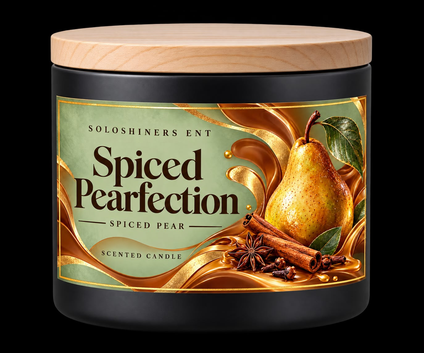 Spiced Pearfection premium black jar candle